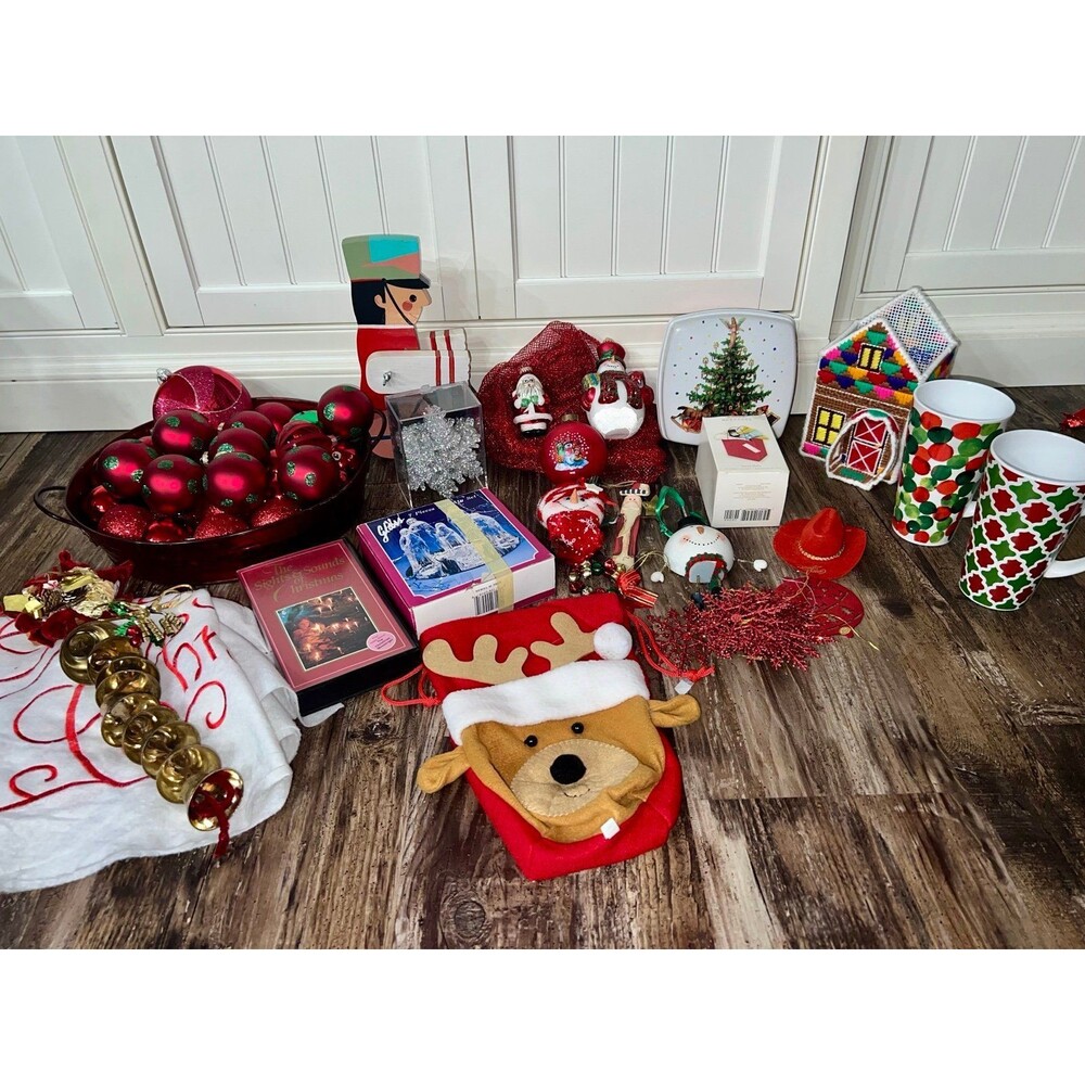 Huge vintage Christmas ornaments decorations lot retro y2k